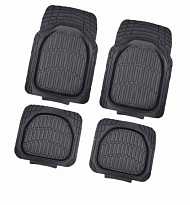 Коврик салона SKYWAY Rain-6 4пр. Ванночка Полиуретановый Черный (п:76*54см,з:51*46,5см)